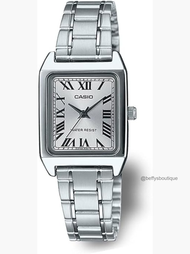 Women's Rectangular Stainless Steel Dress Watch With Roman Dial